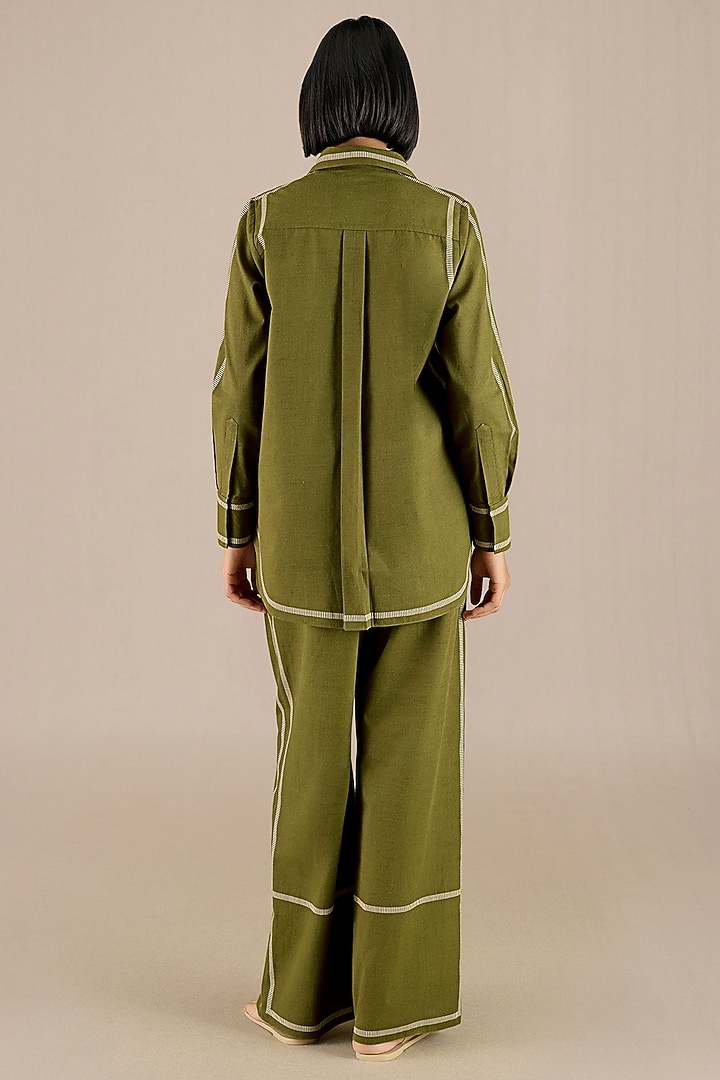 Tea Green Khadi Co-Ord Set by AMPM at Pernia's Pop Up Shop