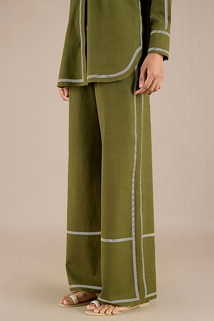 Tea Green Khadi Co-Ord Set by AMPM at Pernia's Pop Up Shop
