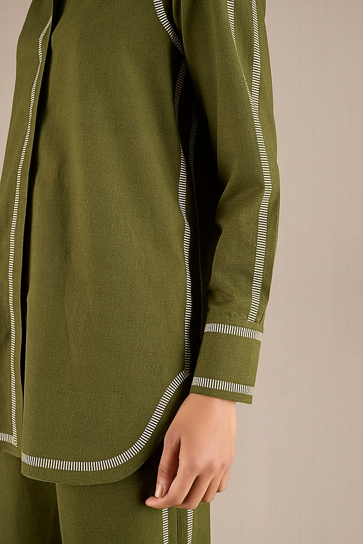 Tea Green Khadi Co-Ord Set by AMPM at Pernia's Pop Up Shop