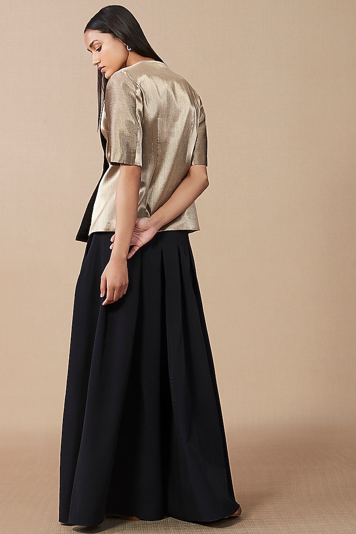 Black Viscose Crepe Palazzo Pants by AMPM at Pernia's Pop Up Shop