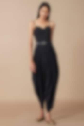 Black Viscose Crepe Dhoti Pants by AMPM at Pernia's Pop Up Shop