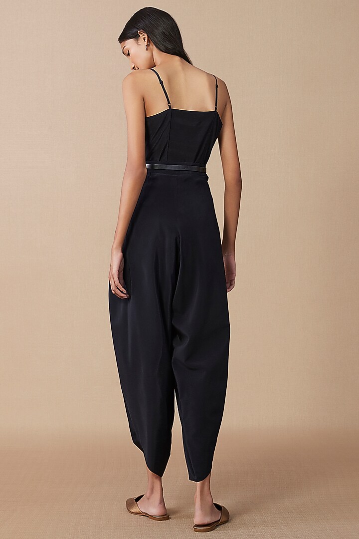 Black Viscose Crepe Dhoti Pants by AMPM at Pernia's Pop Up Shop
