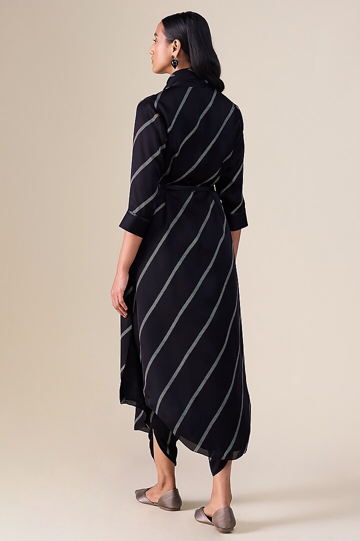Black Satin Organza Tunic Set by AMPM at Pernia's Pop Up Shop