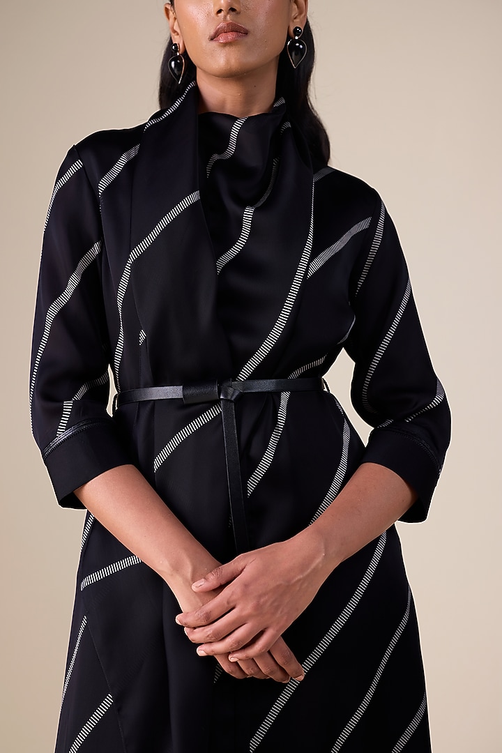 Black Satin Organza Tunic Set by AMPM at Pernia's Pop Up Shop