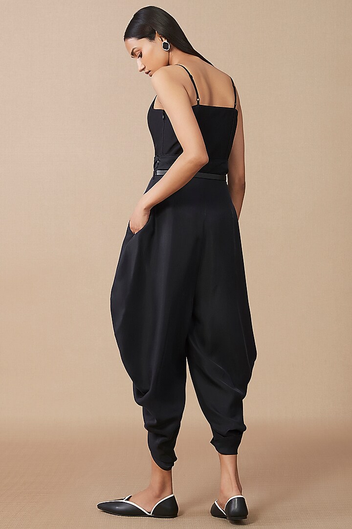 Black Pure Silk Dhoti by AMPM at Pernia's Pop Up Shop