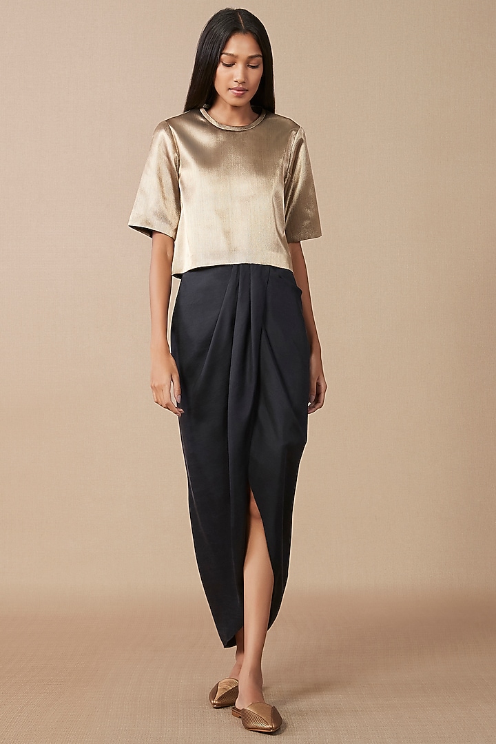 Metallic Gold Brocade Top by AMPM at Pernia's Pop Up Shop