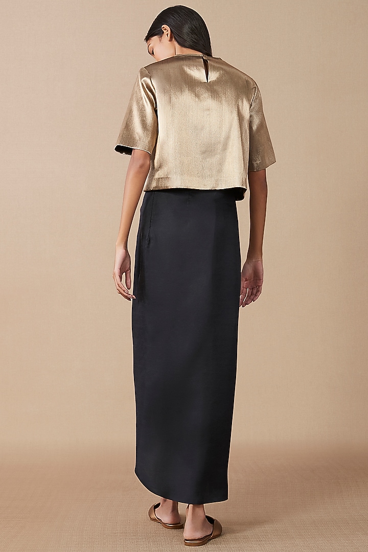 Black Silk Drape Skirt by AMPM at Pernia's Pop Up Shop