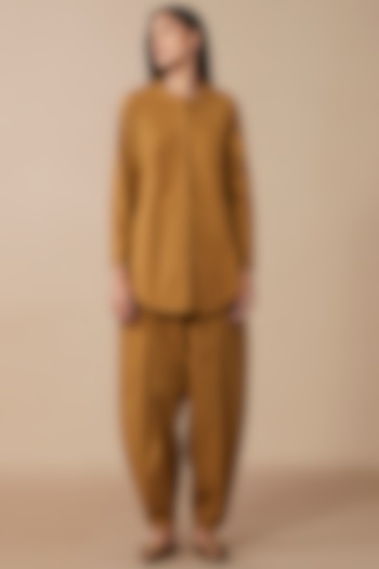 Camel Brown Poplin Co-Ord Set by AMPM at Pernia's Pop Up Shop