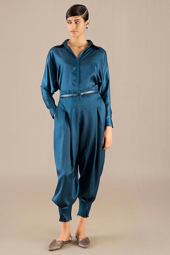 Teal Cupro Co-Ord Set by AMPM at Pernia's Pop Up Shop