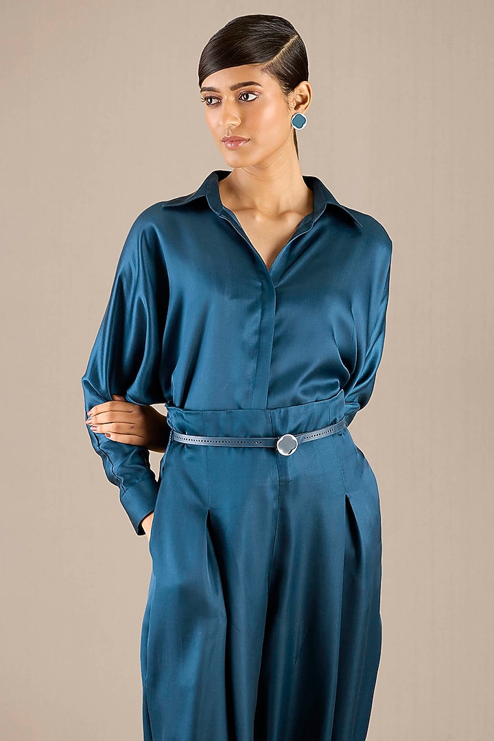 Teal Cupro Co-Ord Set by AMPM at Pernia's Pop Up Shop