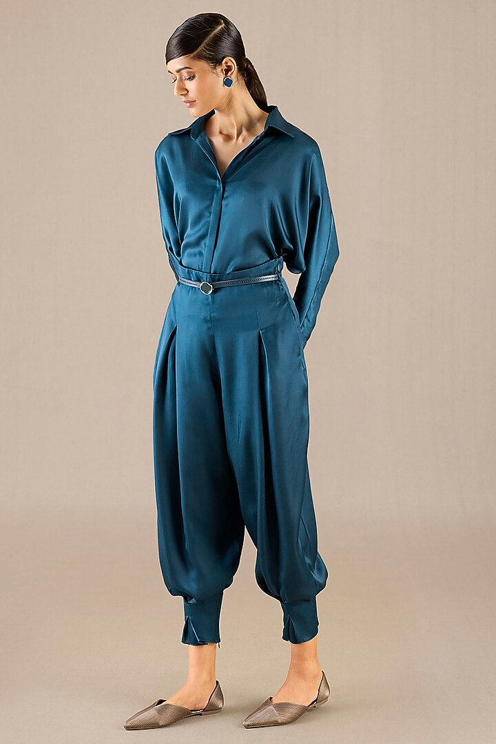 Teal Cupro Co-Ord Set by AMPM at Pernia's Pop Up Shop