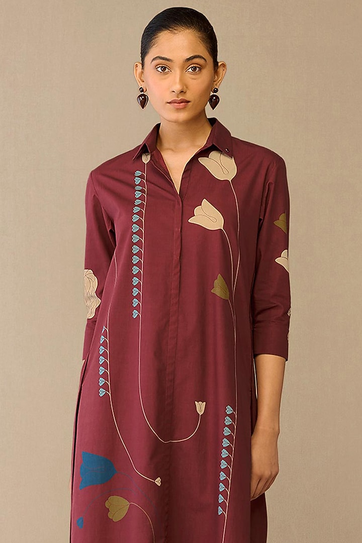 Earthy Red Cotton Tunic Set by AMPM at Pernia's Pop Up Shop