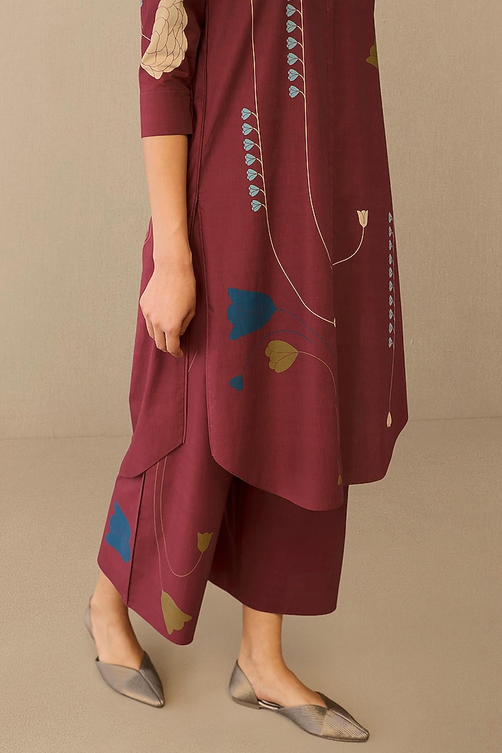 Earthy Red Cotton Tunic Set by AMPM at Pernia's Pop Up Shop