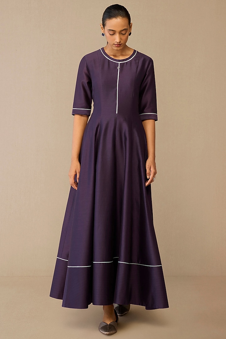 Purple Chanderi Kurta Set by AMPM at Pernia's Pop Up Shop