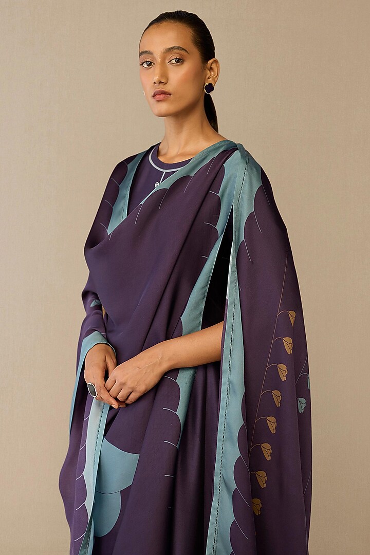 Purple Chanderi Kurta Set by AMPM at Pernia's Pop Up Shop