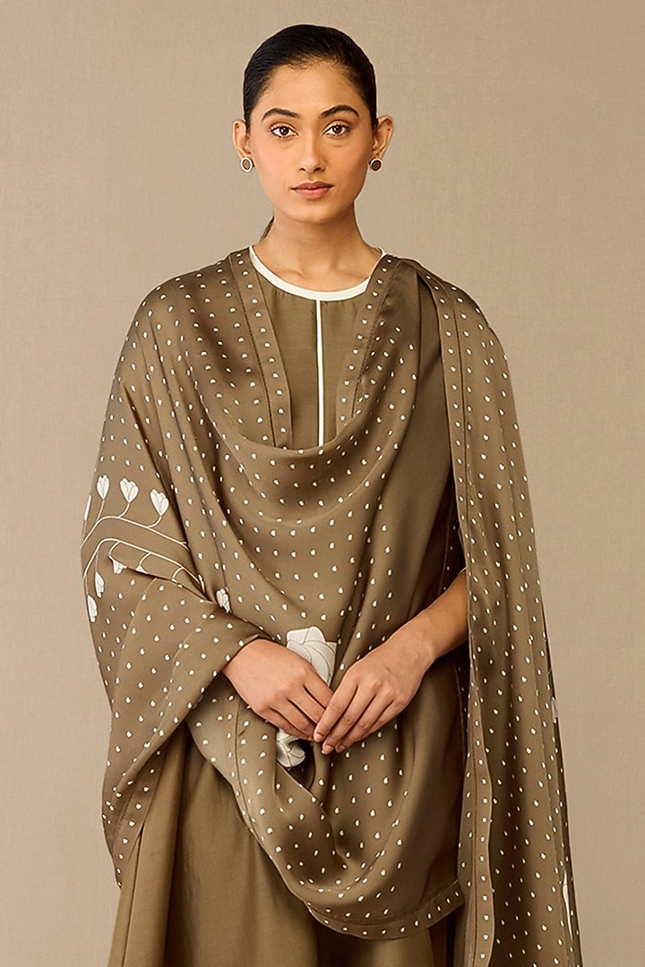 Taupe Cotton Silk Kurta Set by AMPM at Pernia's Pop Up Shop