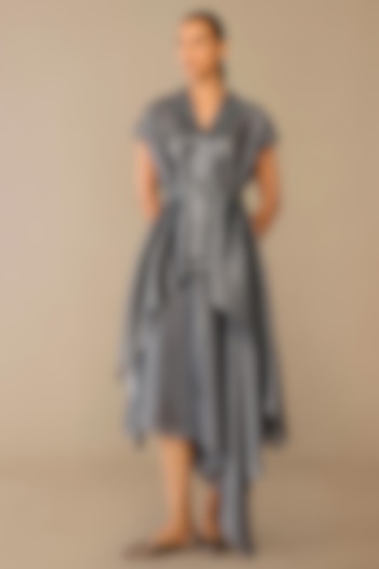 Dark Grey Satin Skirt Set by AMPM at Pernia's Pop Up Shop