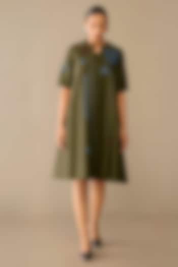 Green Satin Chanderi Jacket Set by AMPM at Pernia's Pop Up Shop