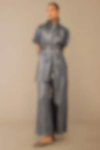 Grey Metallic Pant Set by AMPM at Pernia's Pop Up Shop