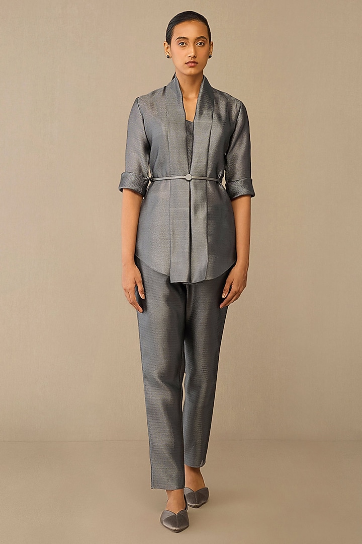 Grey Metallic Cape Set by AMPM at Pernia's Pop Up Shop