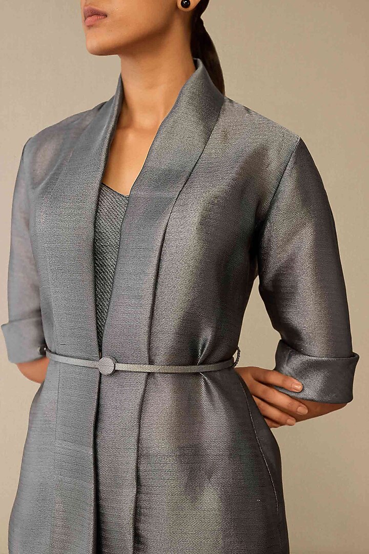 Grey Metallic Cape Set by AMPM at Pernia's Pop Up Shop