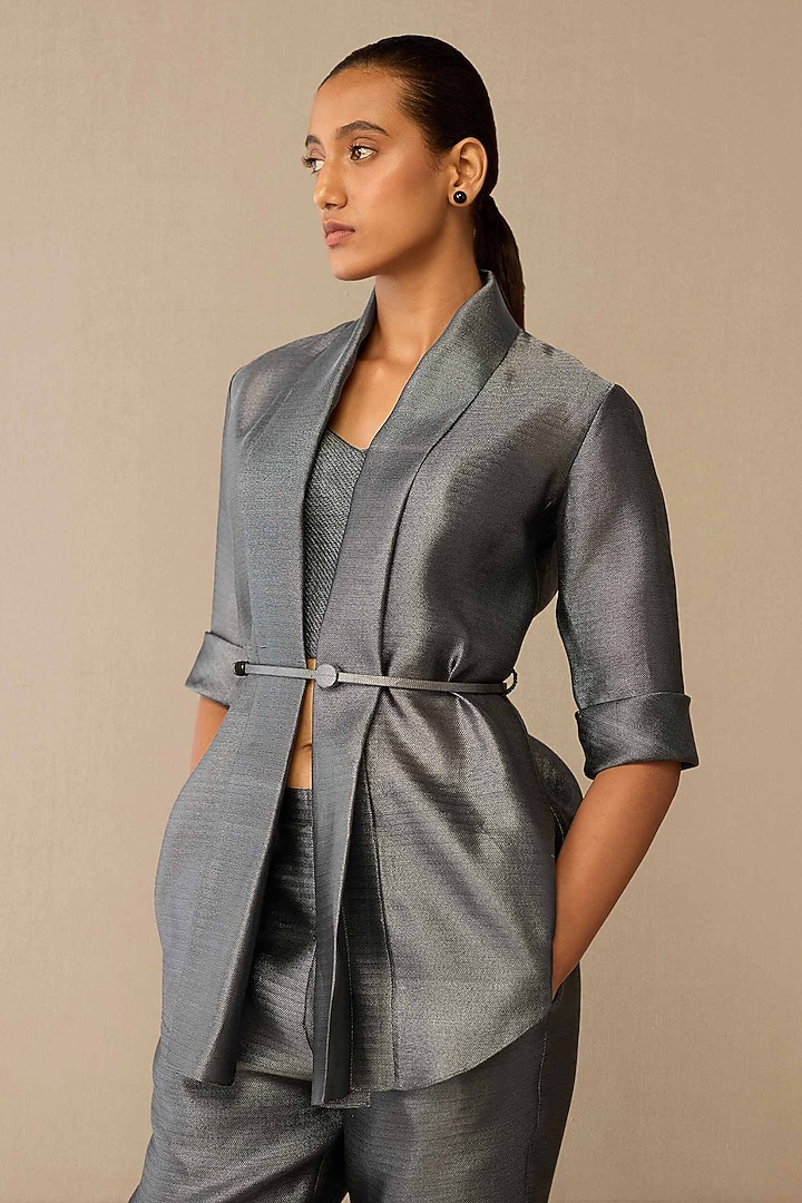 Grey Metallic Cape Set by AMPM at Pernia's Pop Up Shop
