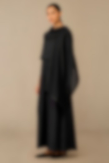 Smokey Black Raw Silk Scarf by AMPM at Pernia's Pop Up Shop