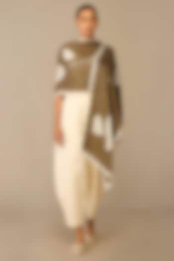 Natural Taupe Satin Organza Scarf by AMPM at Pernia's Pop Up Shop