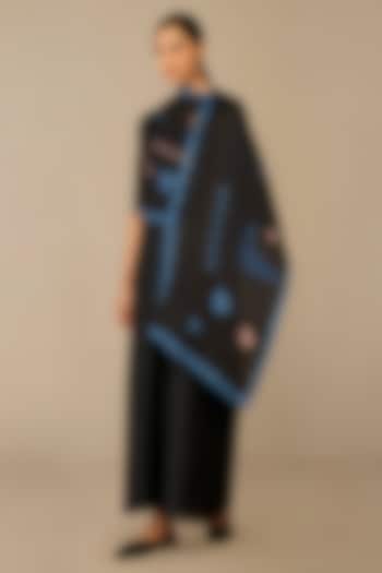 Smokey Black Satin Organza Scarf by AMPM at Pernia's Pop Up Shop