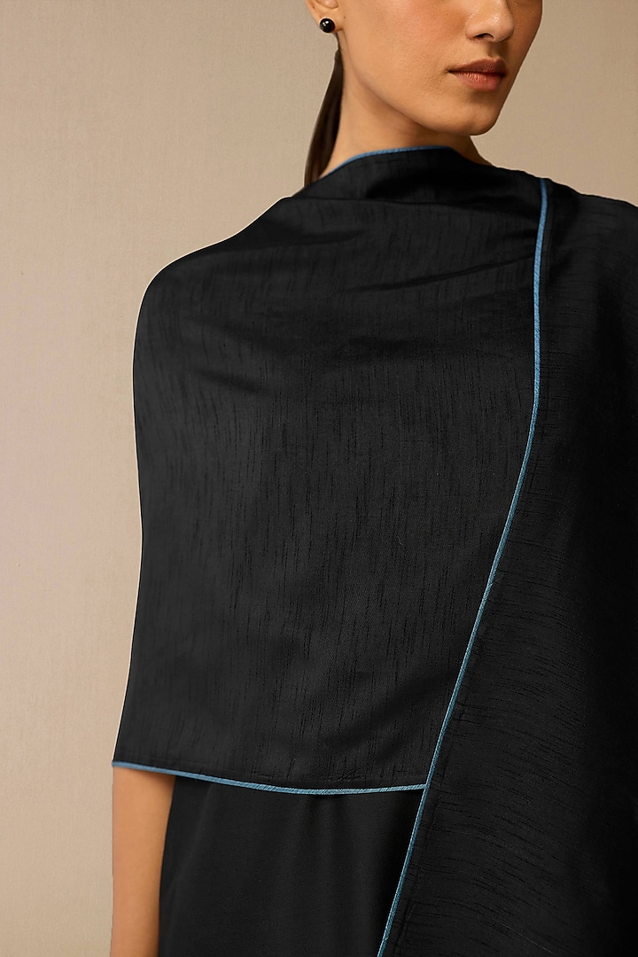 Black Cotton Silk Scarf by AMPM at Pernia's Pop Up Shop