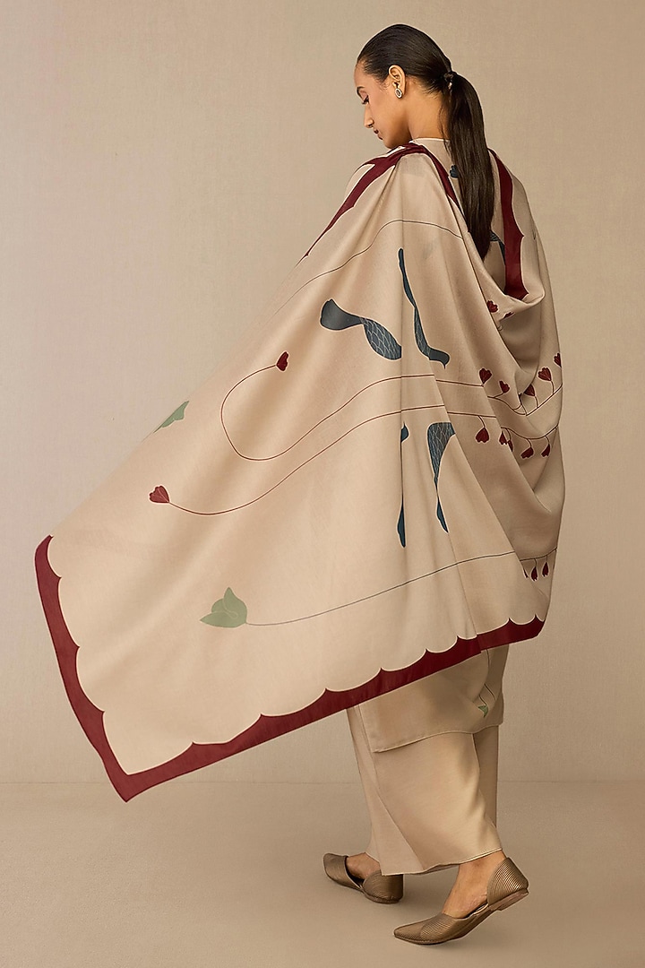 Beige Cotton Silk Kurta Set by AMPM at Pernia's Pop Up Shop