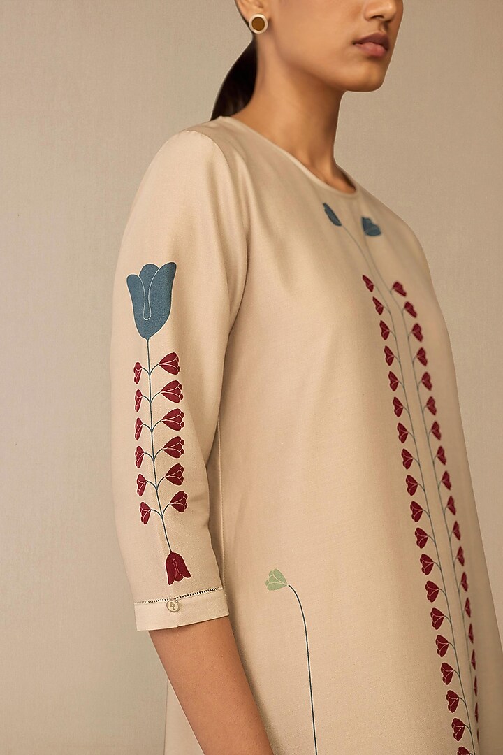 Beige Cotton Silk Kurta Set by AMPM at Pernia's Pop Up Shop