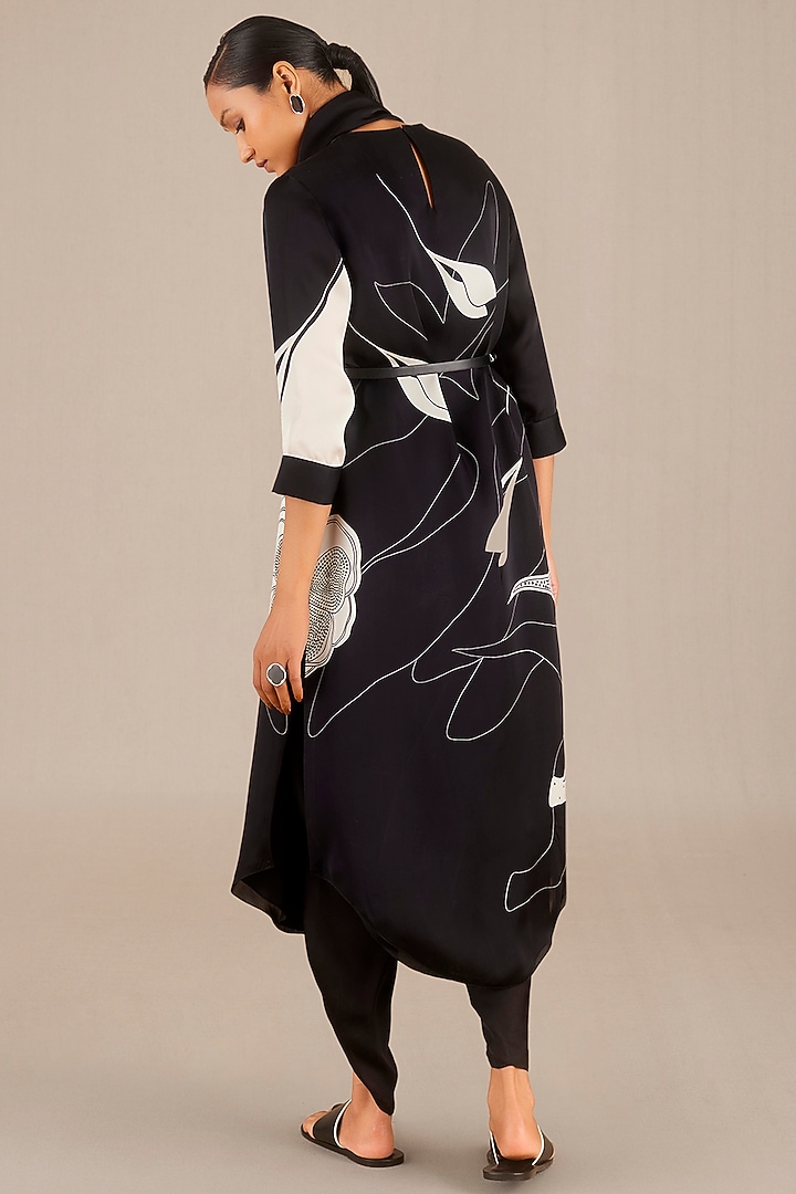 Black & White Organza Satin Tunic Set by AMPM at Pernia's Pop Up Shop
