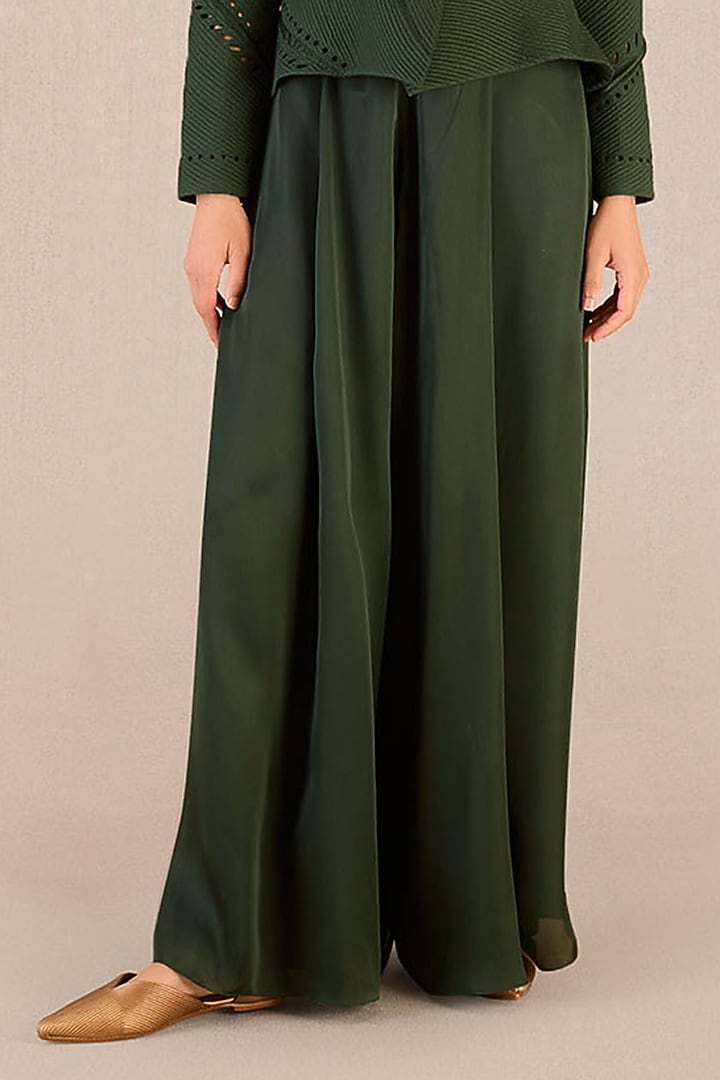 Dark Green Chanderi Structured Jacket Set by AMPM at Pernia's Pop Up Shop