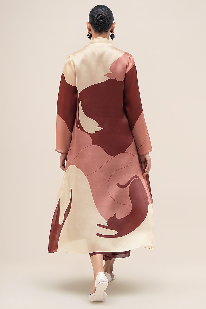 Multi-Colored Silk Organza Printed Jacket Set by AMPM at Pernia's Pop Up Shop