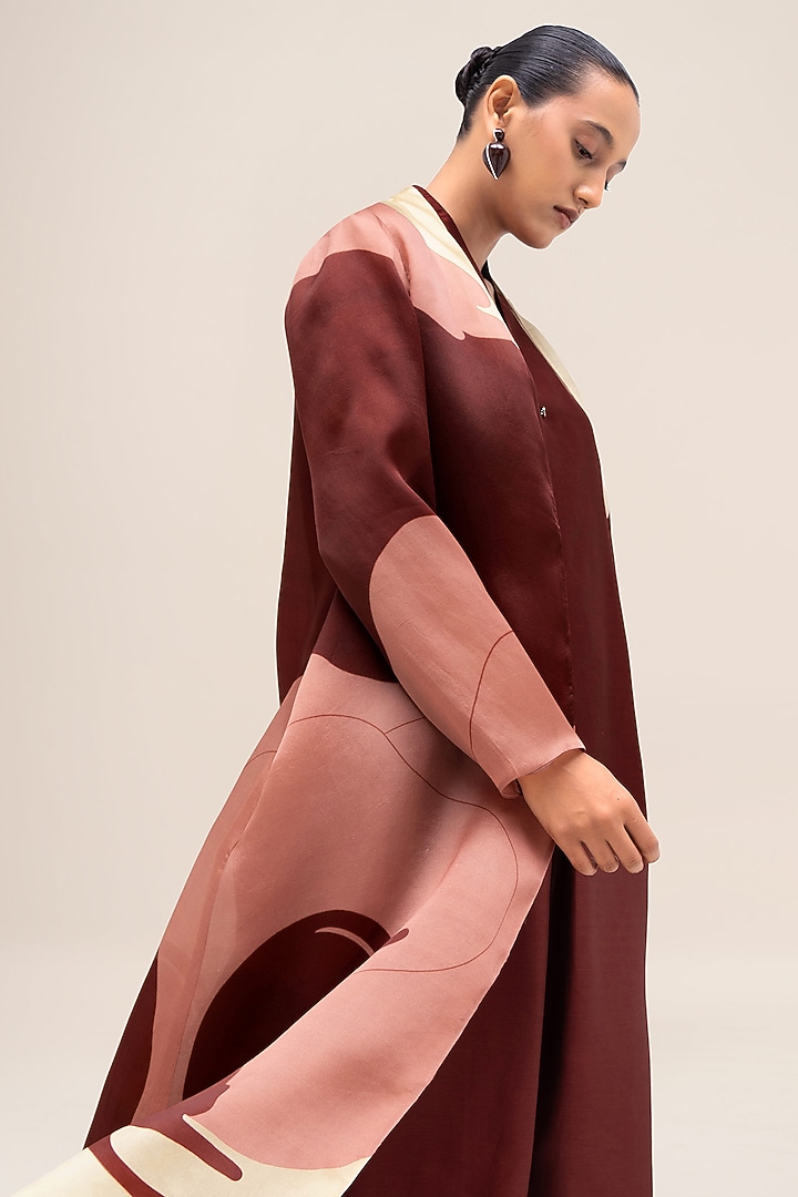 Multi-Colored Silk Organza Printed Jacket Set by AMPM at Pernia's Pop Up Shop