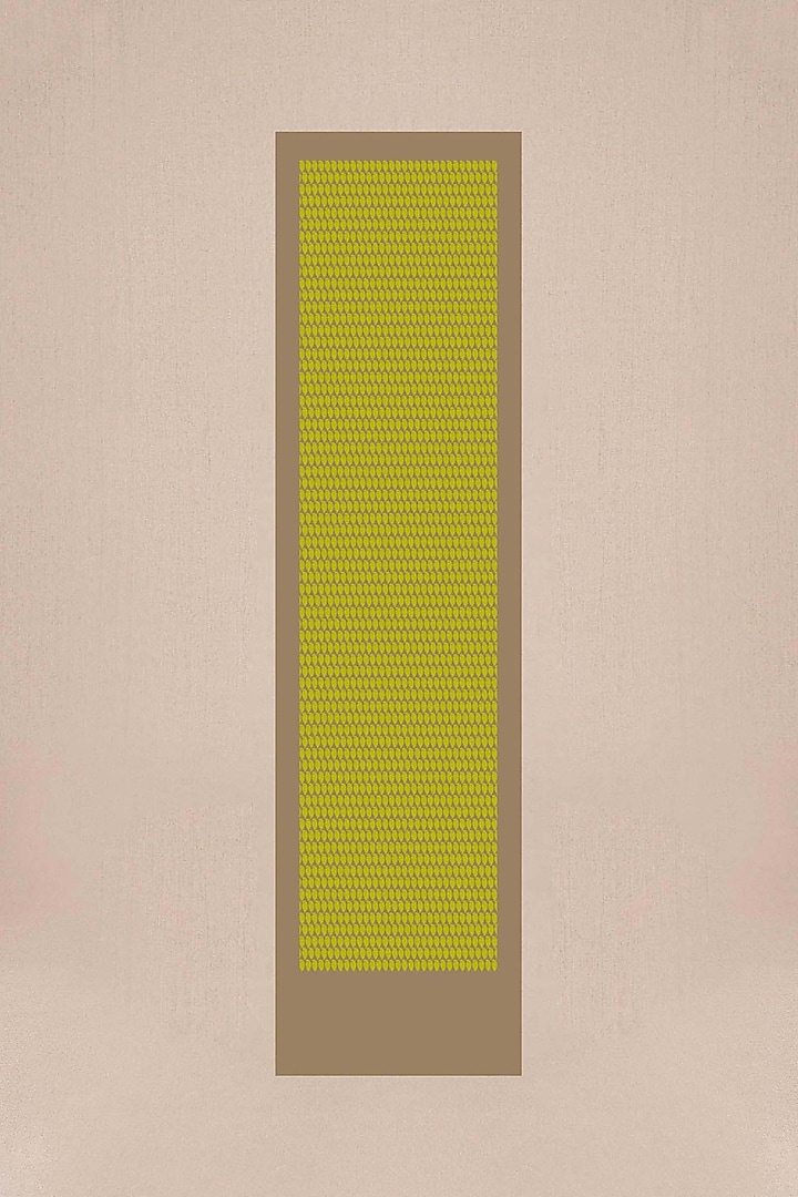 Olive Green Organza Satin Printed Scarf by AMPM at Pernia's Pop Up Shop