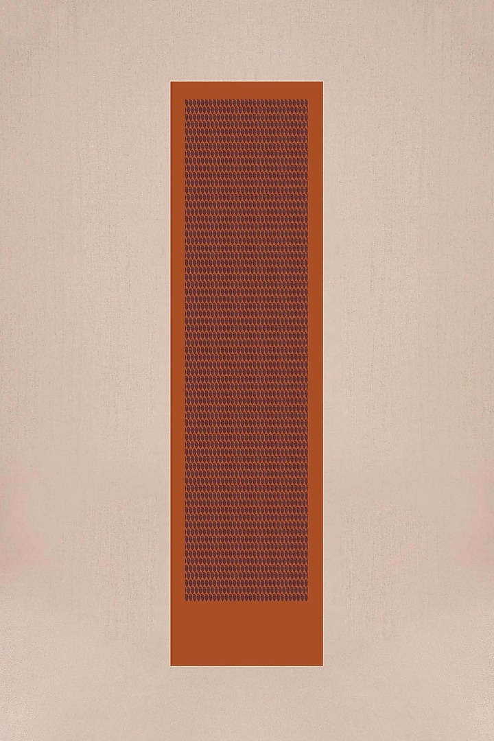 Tan & Burgundy Organza Satin Printed Scarf by AMPM at Pernia's Pop Up Shop