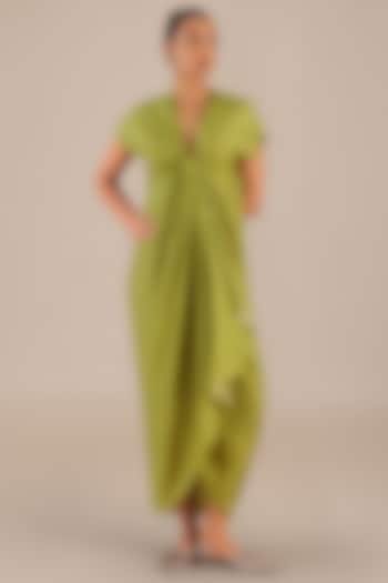 Leaf Green Printed Dress by AMPM at Pernia's Pop Up Shop