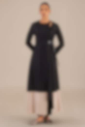 Black Silk Embroidered Tunic Set by AMPM at Pernia's Pop Up Shop