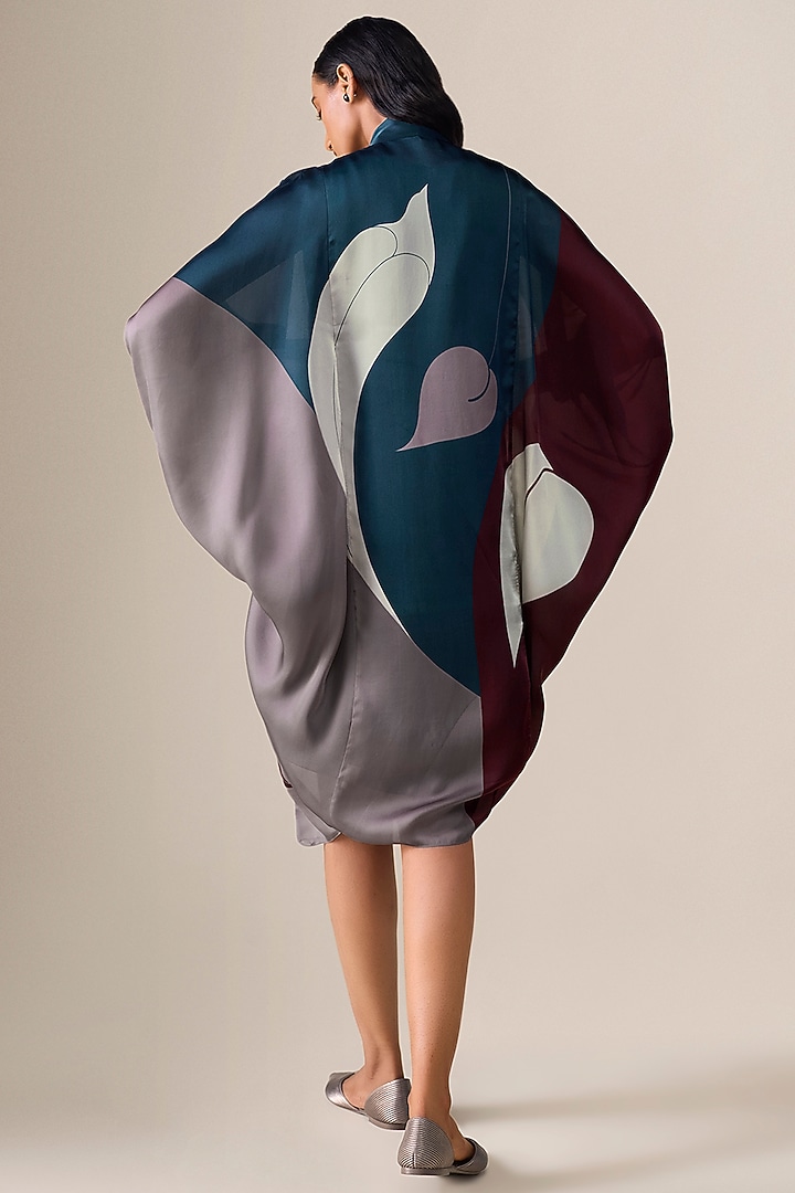 Multi-Colored Satin Organza Kimono Cape Set by AMPM at Pernia's Pop Up Shop