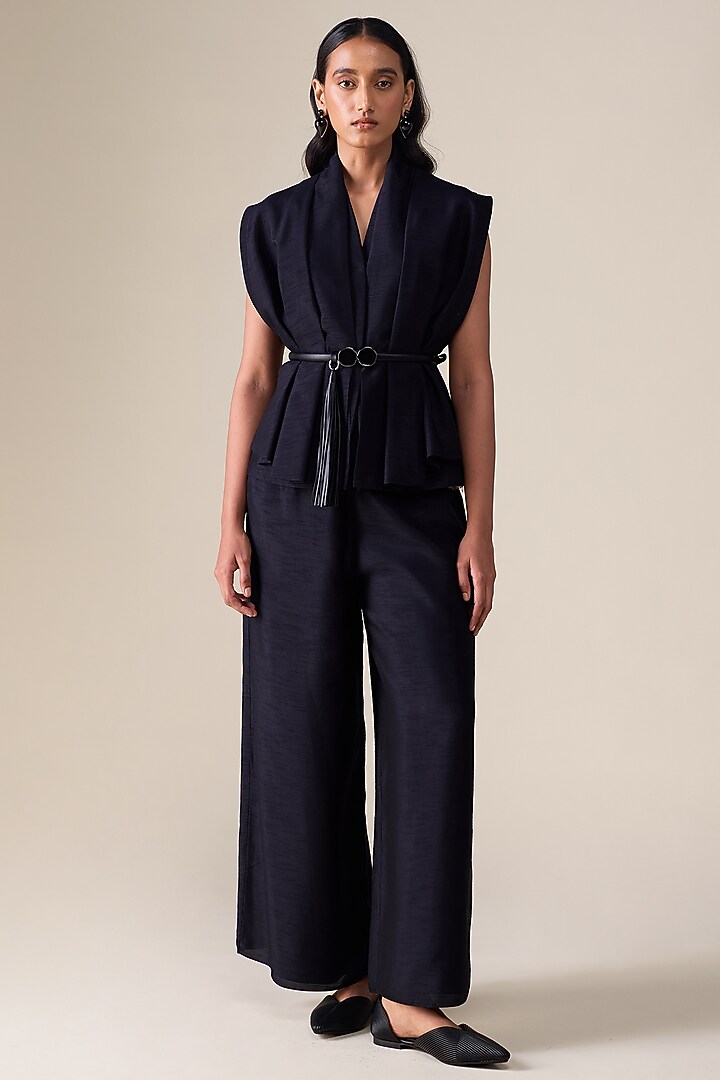 Black Raw Silk Co-Ord Set by AMPM at Pernia's Pop Up Shop