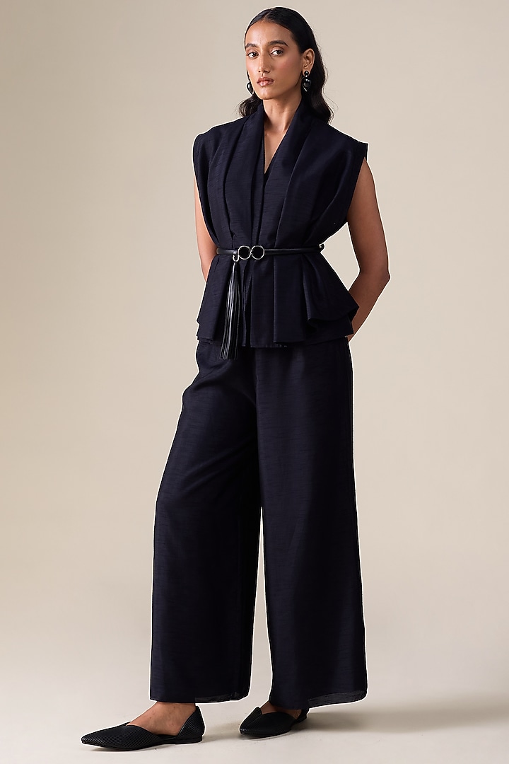Black Raw Silk Co-Ord Set by AMPM at Pernia's Pop Up Shop