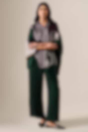 Bottle Green Satin Organza Co-Ord Set by AMPM at Pernia's Pop Up Shop