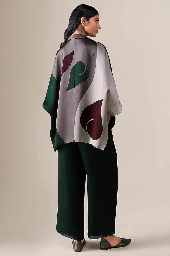 Bottle Green Satin Organza Co-Ord Set by AMPM at Pernia's Pop Up Shop