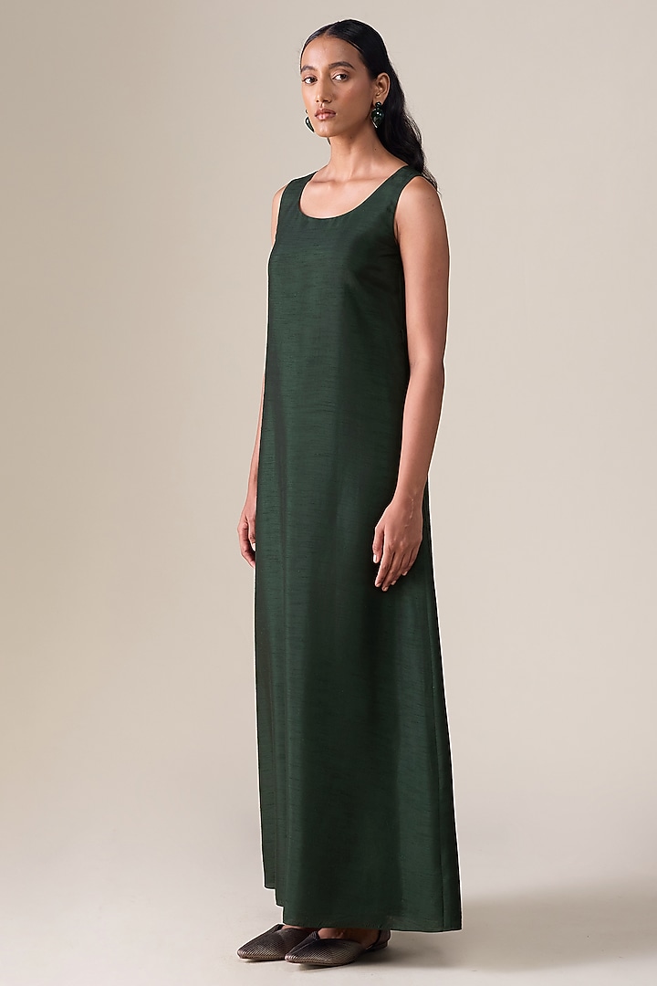Multi-Colored Raw Silk Abaya Set by AMPM at Pernia's Pop Up Shop