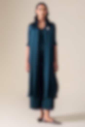 Dark Smokey Satin Organza Cape Set by AMPM at Pernia's Pop Up Shop