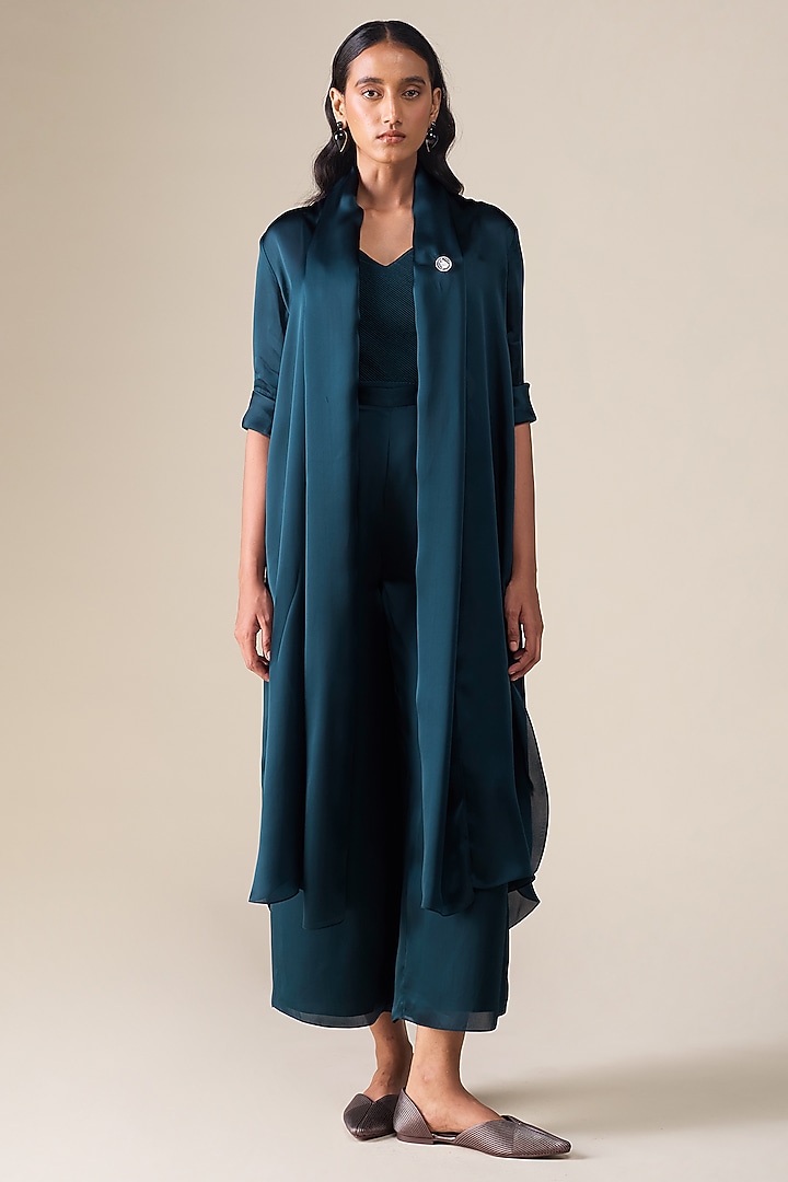 Dark Smokey Satin Organza Cape Set by AMPM at Pernia's Pop Up Shop