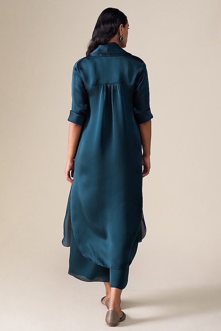 Dark Smokey Satin Organza Cape Set by AMPM at Pernia's Pop Up Shop