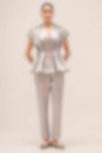 Silver Metallic Fabric Co-Ord Set by AMPM at Pernia's Pop Up Shop